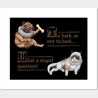 Dog, Bulldog, Cat, Shakespeare, Philosophy, Pug Posters and Art